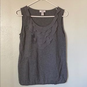LOFT tank with front ruffle
